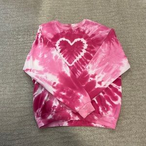 pink heart crewneck
